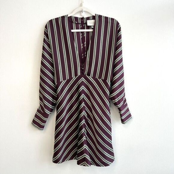 ALEXIS Tena Striped Plunging Empire Shift Dress Size Small Long Sleeve Striped - Picture 2 of 16